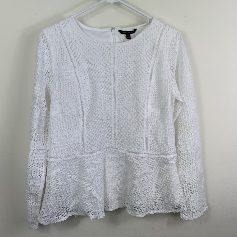 Banana Republic White Women’s Lace Blouse Top Sz M